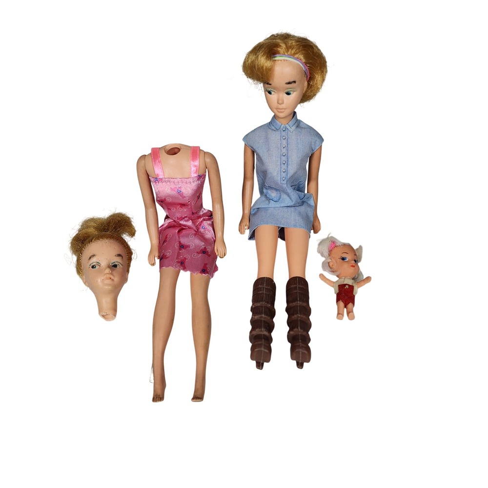 Vintage Tammy Dolls Lot 2 Ideal Corp.‎ 1965 with Accessories